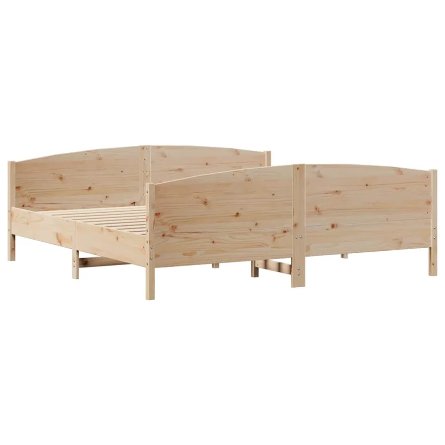 Cadre de lit sans matelas 200x200 cm bois massif de pin - 8