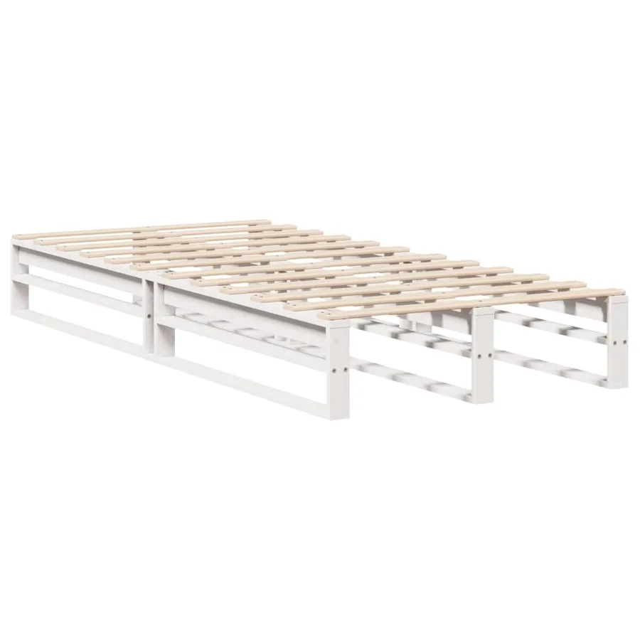 Cadre de lit sans matelas blanc 90x200 cm bois de pin massif - 5