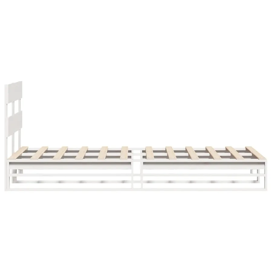 Cadre de lit sans matelas blanc 90x200 cm bois de pin massif - 7