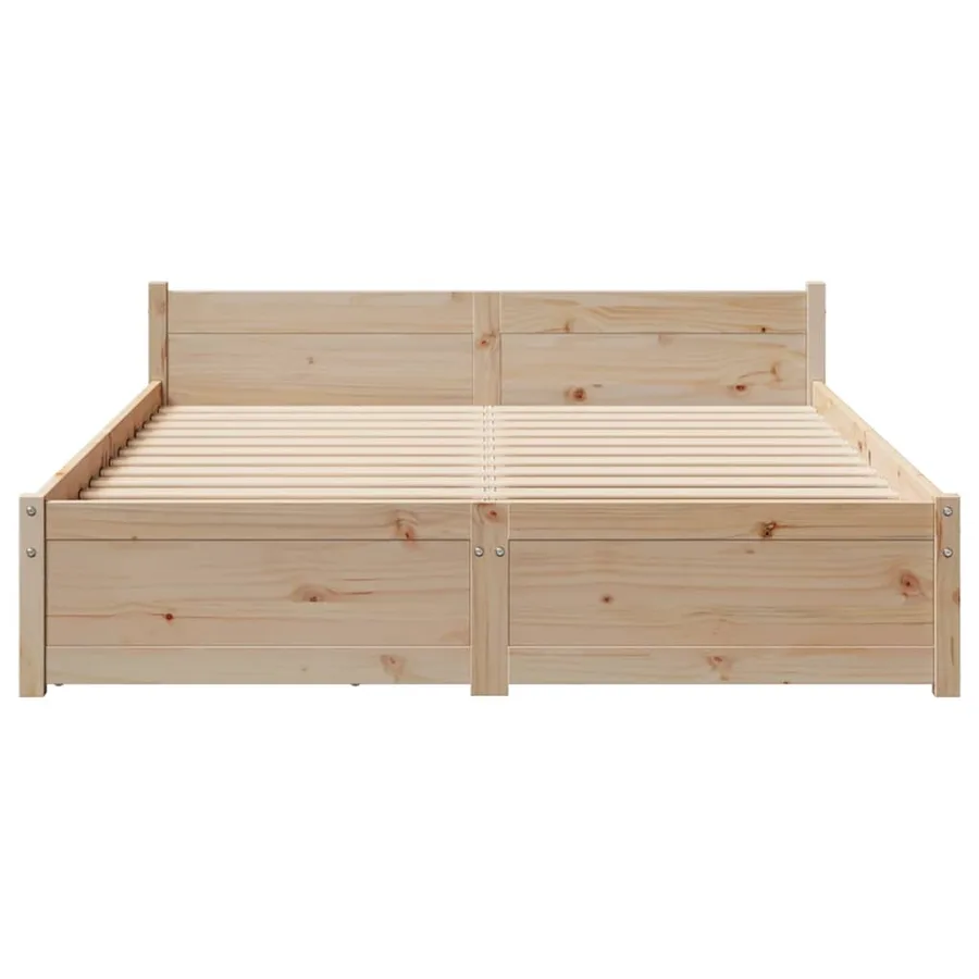 Cadre de lit sans matelas 150x200 cm bois de pin massif - 4