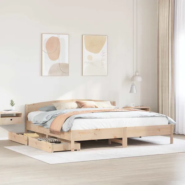 Cadre de lit sans matelas 180x200 cm bois massif de pin