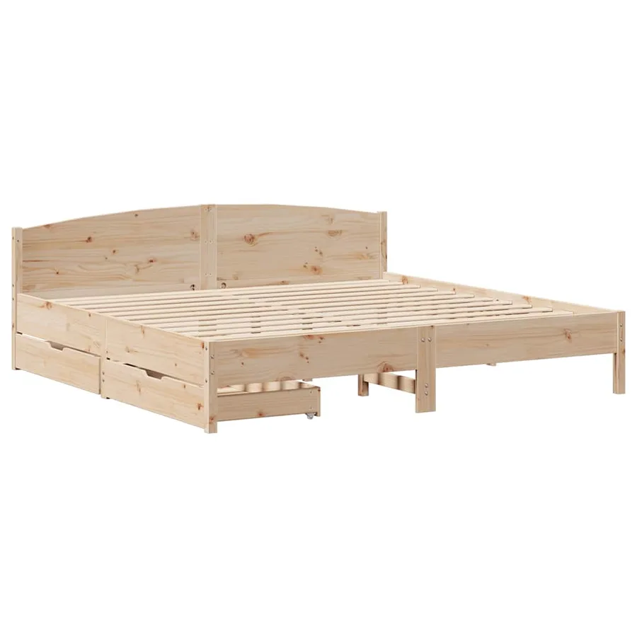 Cadre de lit sans matelas 180x200 cm bois massif de pin - 3