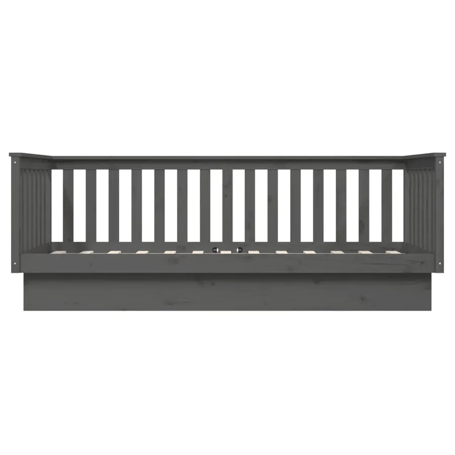 Lit de jour sans matelas gris 80x200 cm bois de pin massif - 8