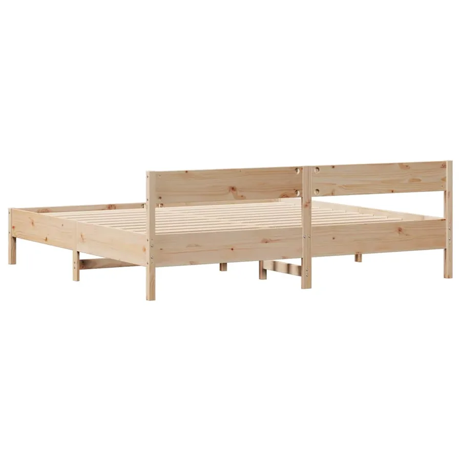 Cadre de lit sans matelas 160x200 cm bois massif de pin - 8
