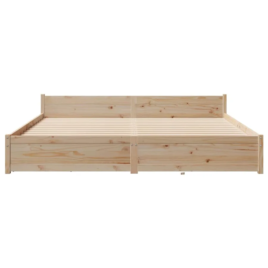 Cadre de lit sans matelas 160x200 cm bois massif de pin - 4