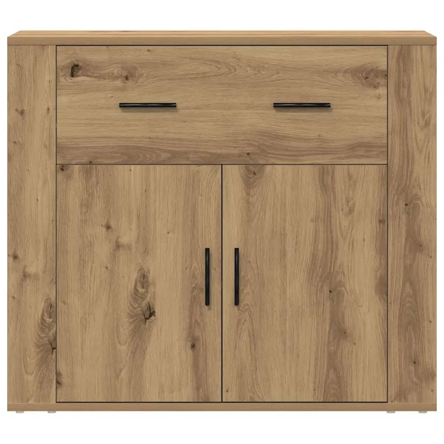 Buffet chêne artisanal 80x33x70 cm bois d'ingénierie - 5
