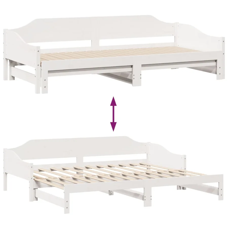 Lit de jour et lit gigogne sans matelas 90x190 cm bois massif - 10