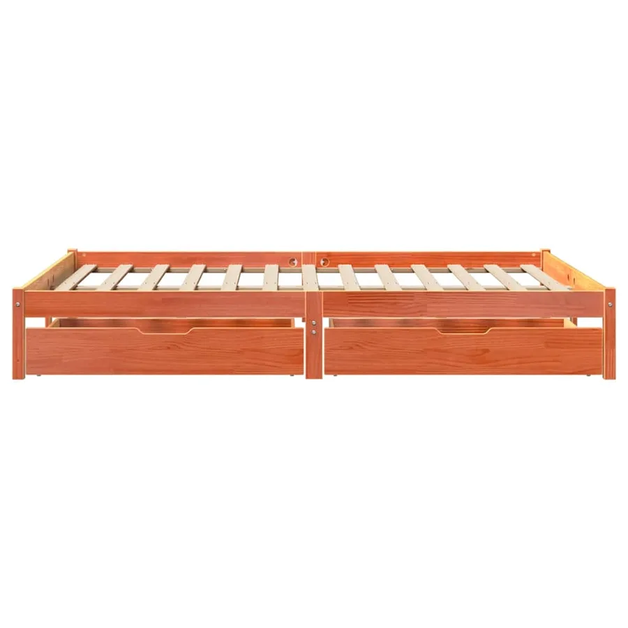 Cadre de lit sans matelas cire marron 120x200cm bois pin massif - 5