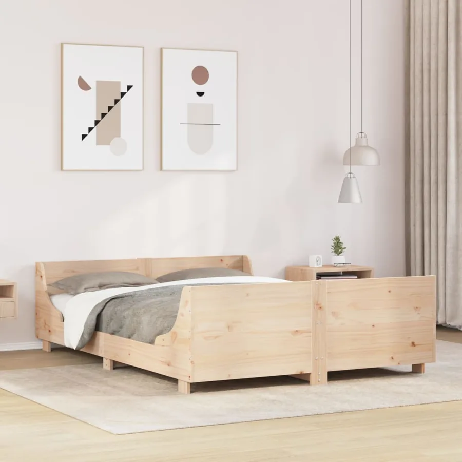 Cadre de lit sans matelas 150x200 cm bois de pin massif