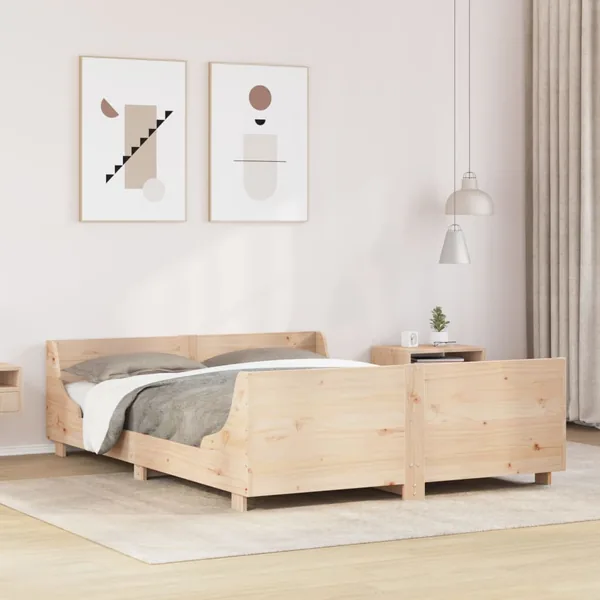 Cadre de lit sans matelas 150x200 cm bois de pin massif