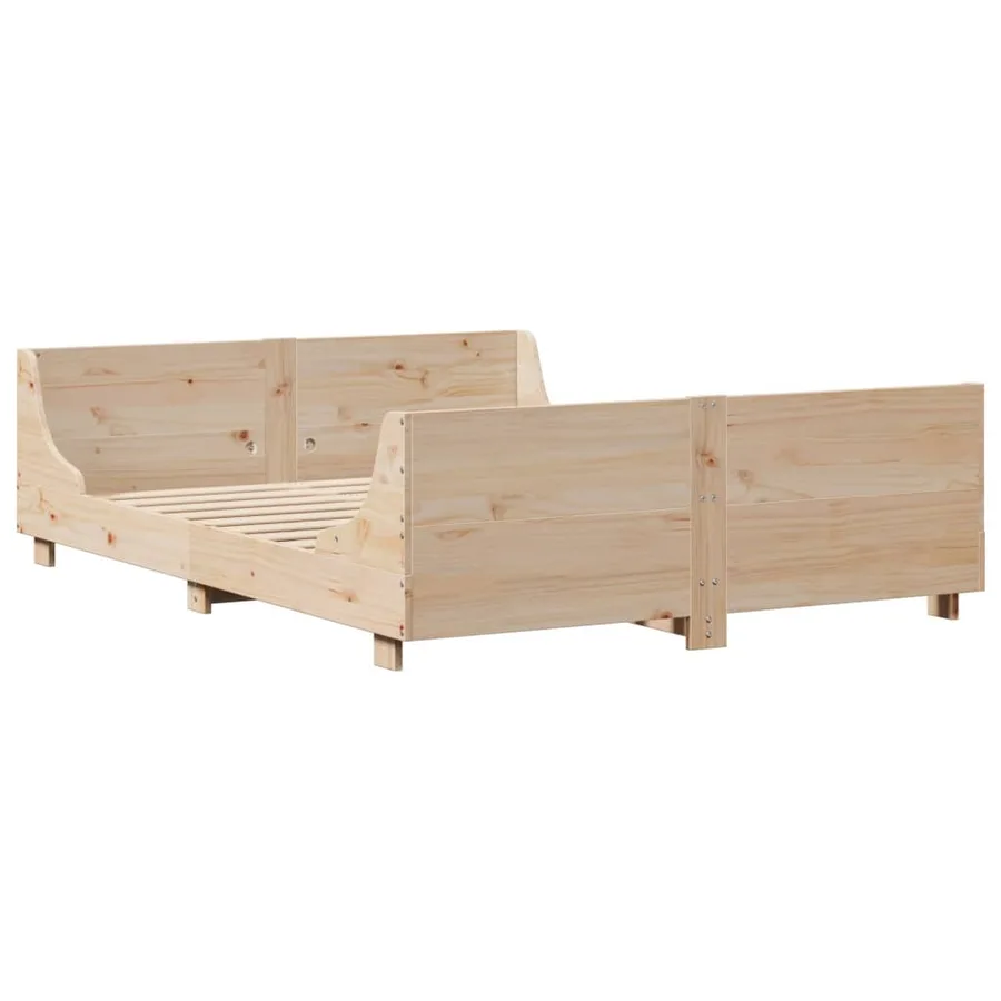 Cadre de lit sans matelas 140x190 cm bois de pin massif - 6