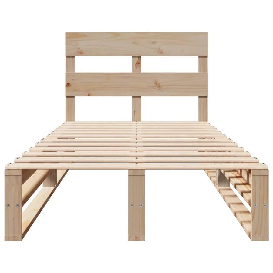 Cadre de lit sans matelas 75x190 cm bois de pin massif - 4