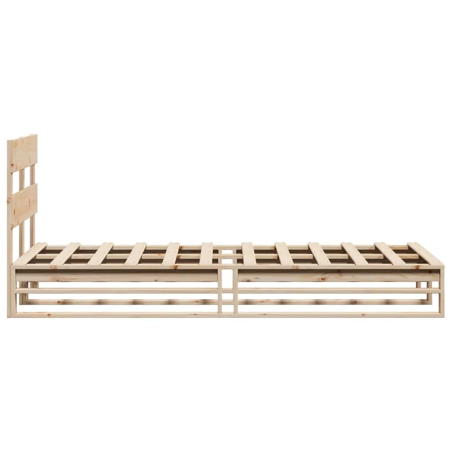 Cadre de lit sans matelas 75x190 cm bois de pin massif - 7