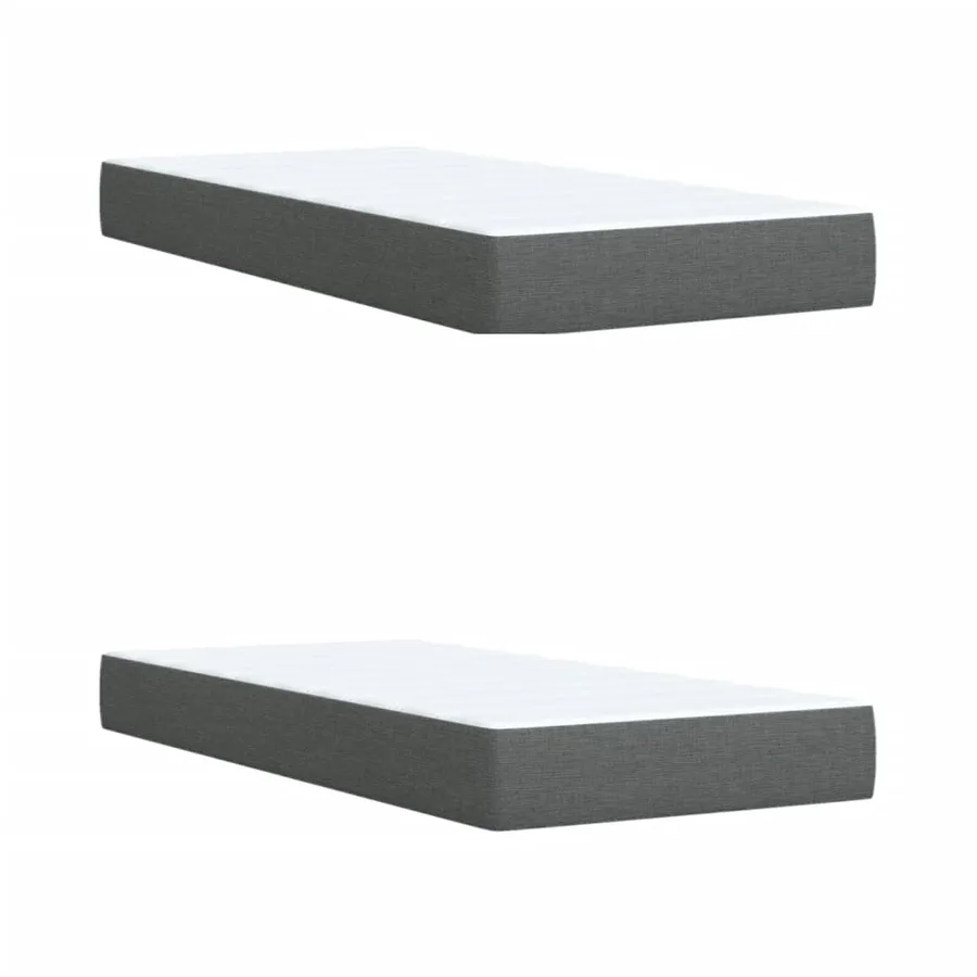 Sommier à lattes de lit avec matelas Gris foncé 200x200cm Tissu - 10