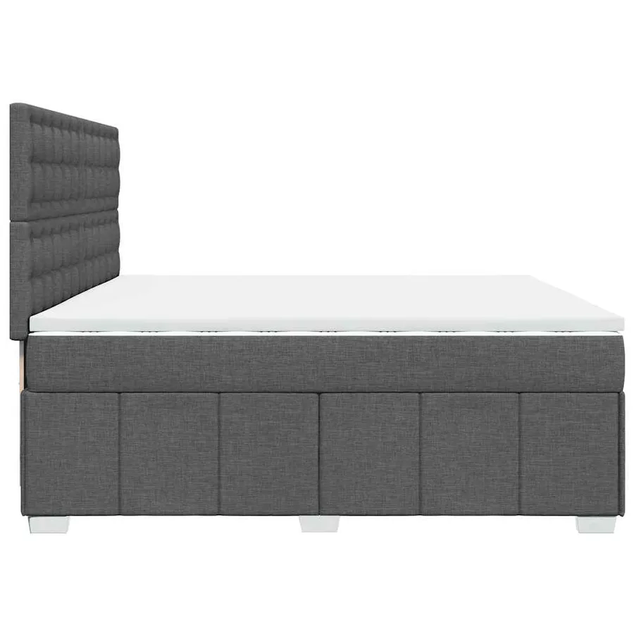 Sommier à lattes de lit avec matelas Gris foncé 200x200cm Tissu - 7