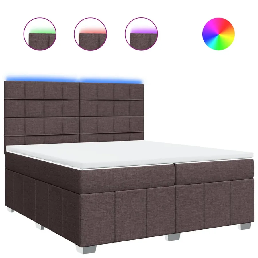 Sommier à lattes de lit avec matelas Marron foncé 200x200 cm - 2