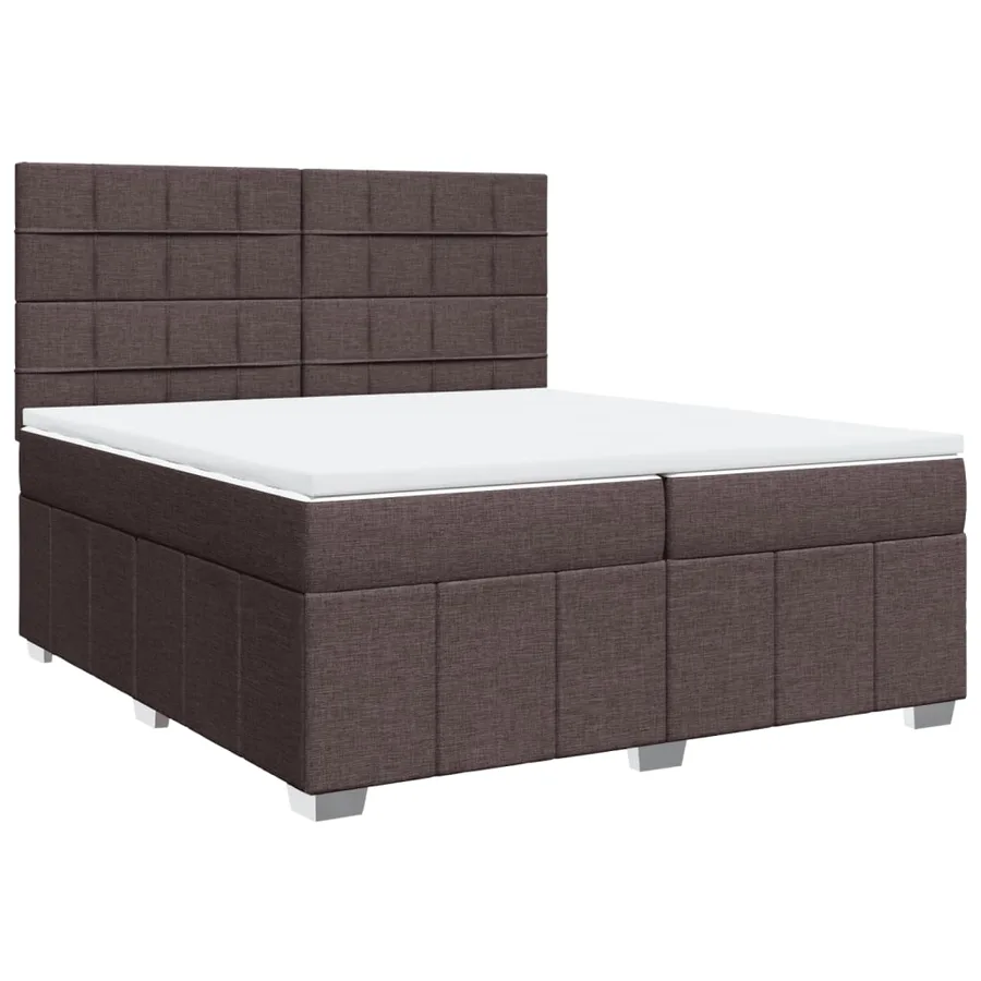 Sommier à lattes de lit avec matelas Marron foncé 200x200 cm - 3
