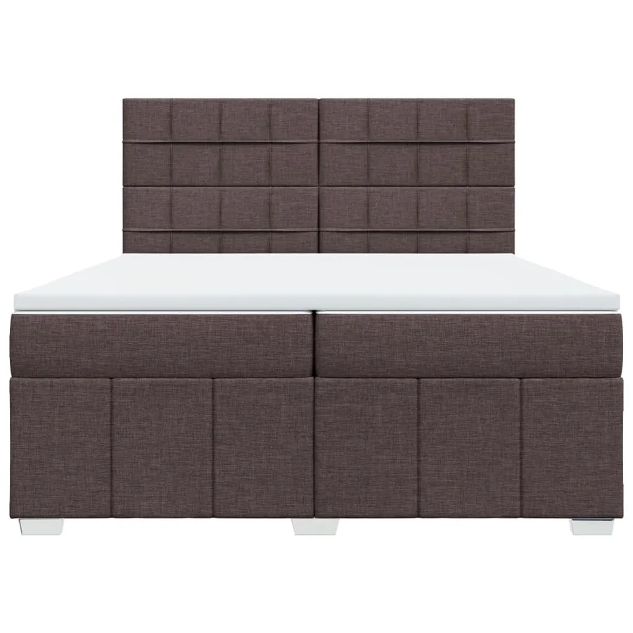 Sommier à lattes de lit avec matelas Marron foncé 200x200 cm - 6