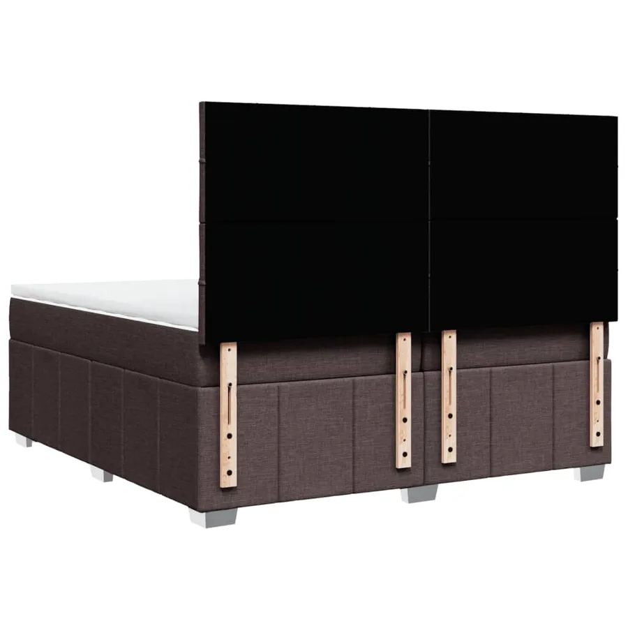 Sommier à lattes de lit avec matelas Marron foncé 200x200 cm - 8