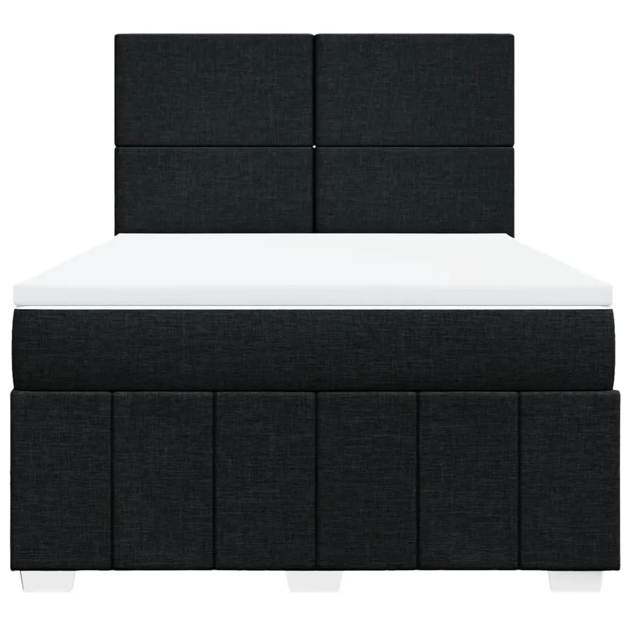 Sommier à lattes de lit avec matelas Noir 140x190 cm Tissu - 6
