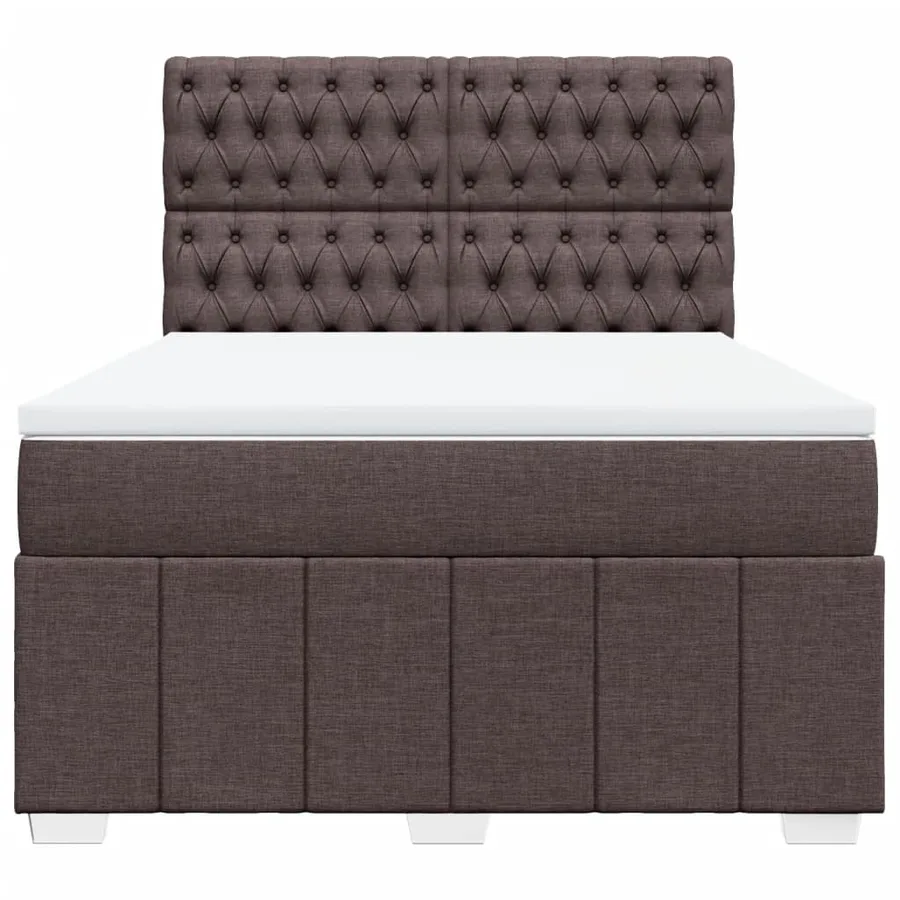 Sommier à lattes de lit avec matelas Marron foncé 140x200 cm - 4