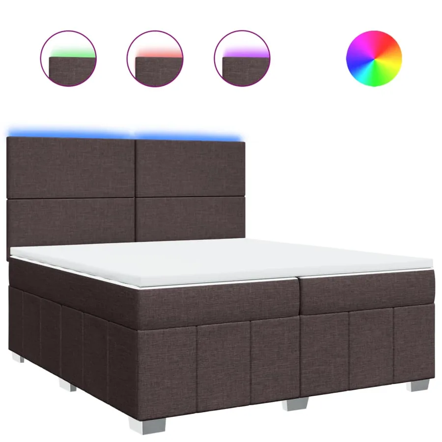 Sommier à lattes de lit avec matelas Marron foncé 200x200 cm - 2