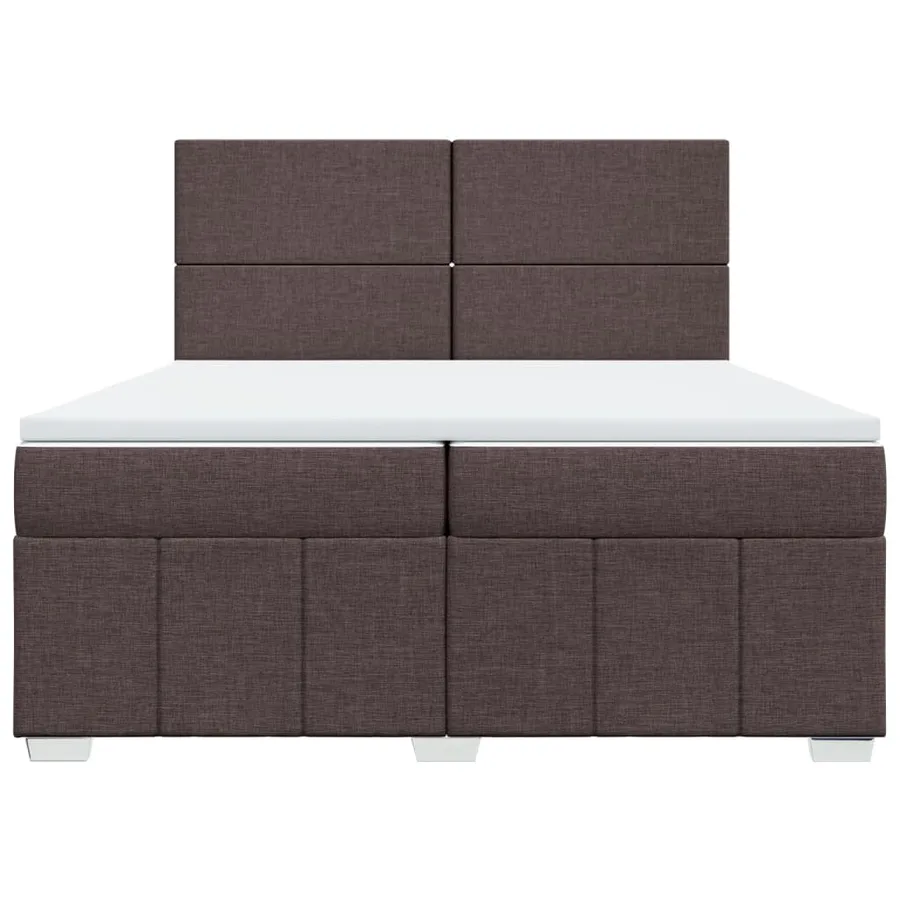 Sommier à lattes de lit avec matelas Marron foncé 200x200 cm - 6