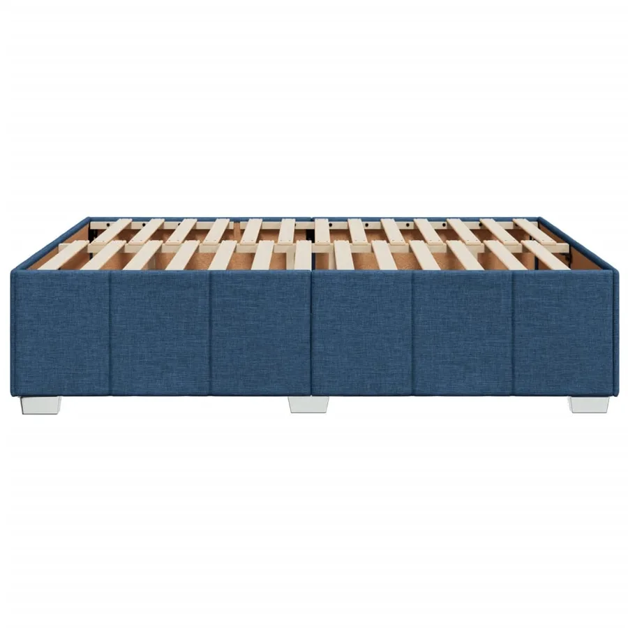 Cadre de lit sans matelas bleu 140x190 cm tissu - 5