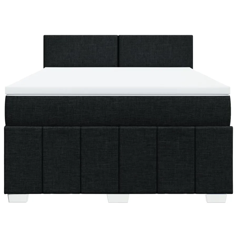 Sommier à lattes de lit avec matelas Noir 140x190 cm Tissu - 4