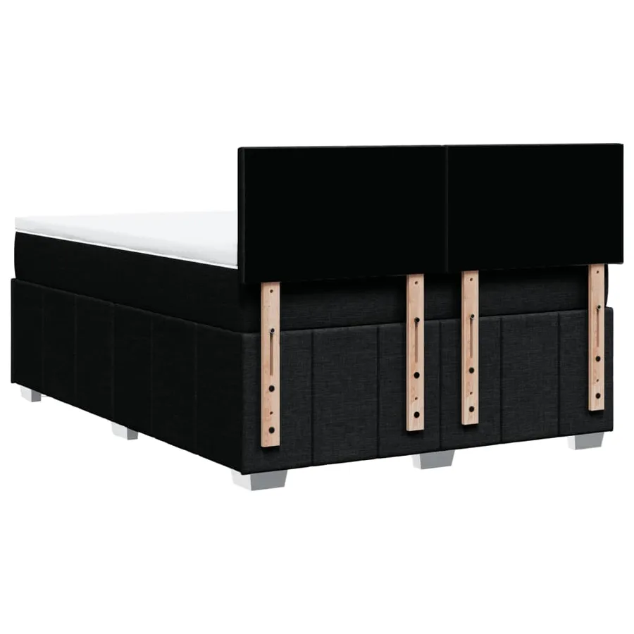Sommier à lattes de lit avec matelas Noir 140x190 cm Tissu - 6