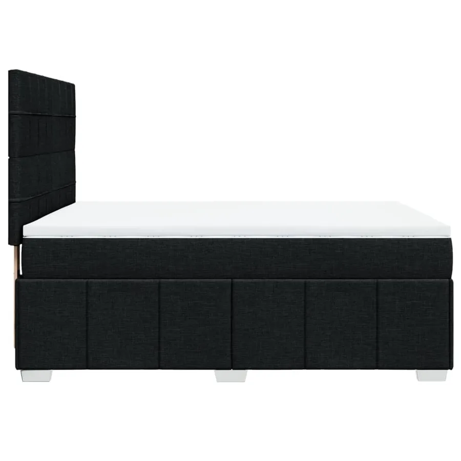 Sommier à lattes de lit avec matelas Noir 140x190 cm Tissu - 5