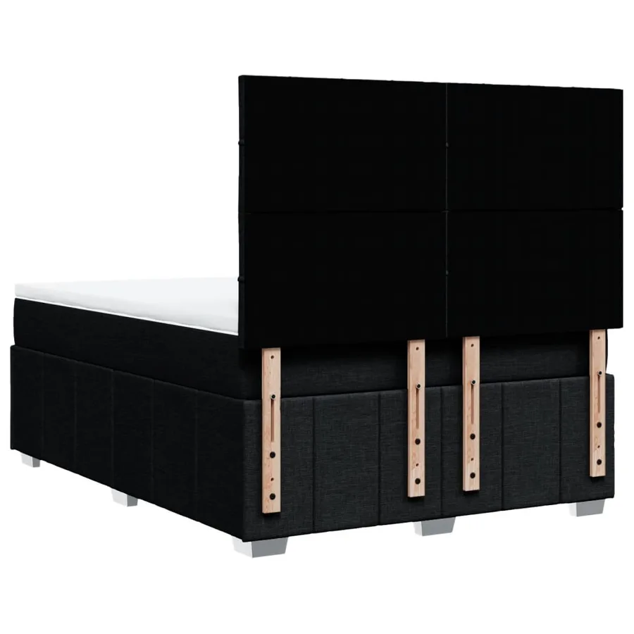 Sommier à lattes de lit avec matelas Noir 140x190 cm Tissu - 6
