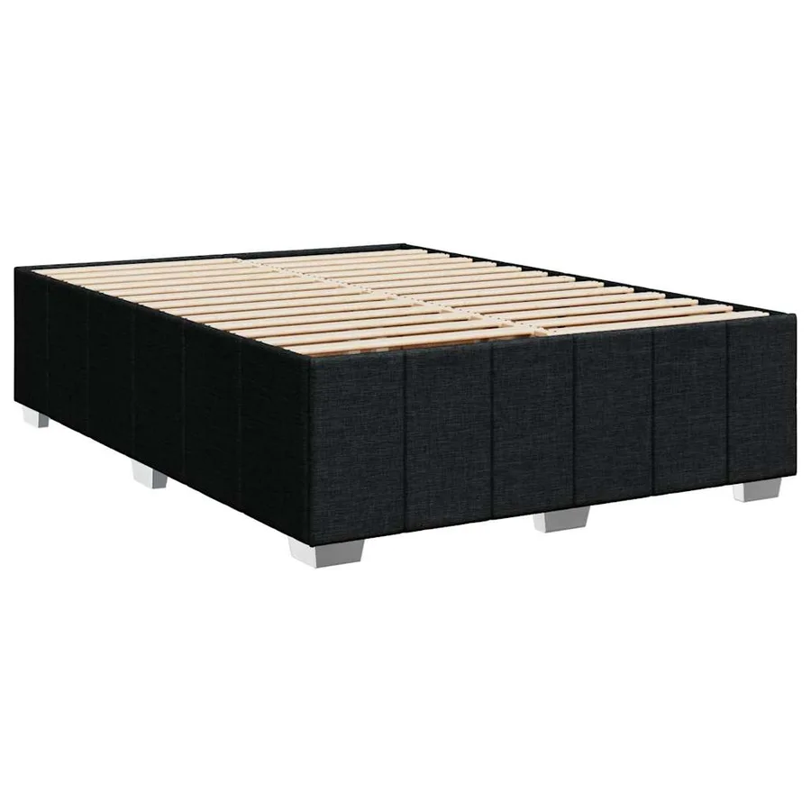 Sommier à lattes de lit avec matelas Noir 140x200 cm Tissu - 8