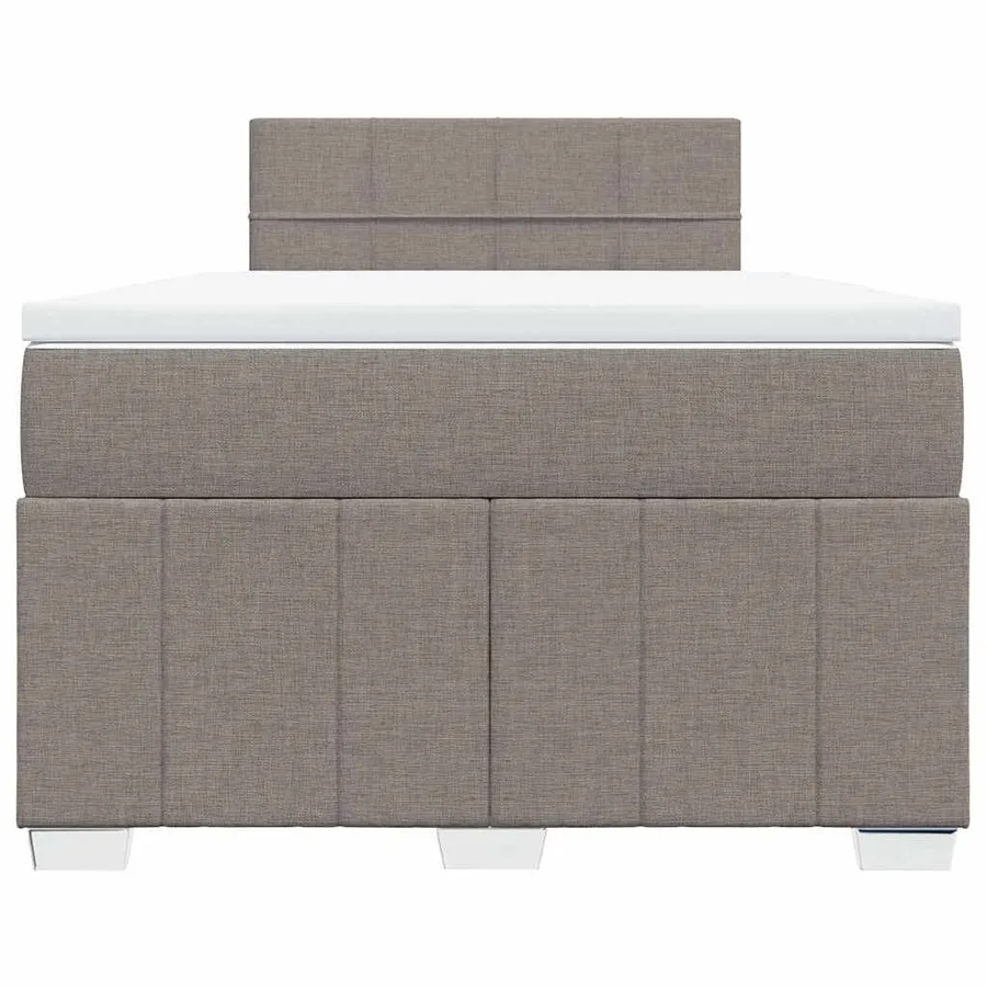 Sommier à lattes de lit avec matelas Taupe 120x200 cm Tissu - 4