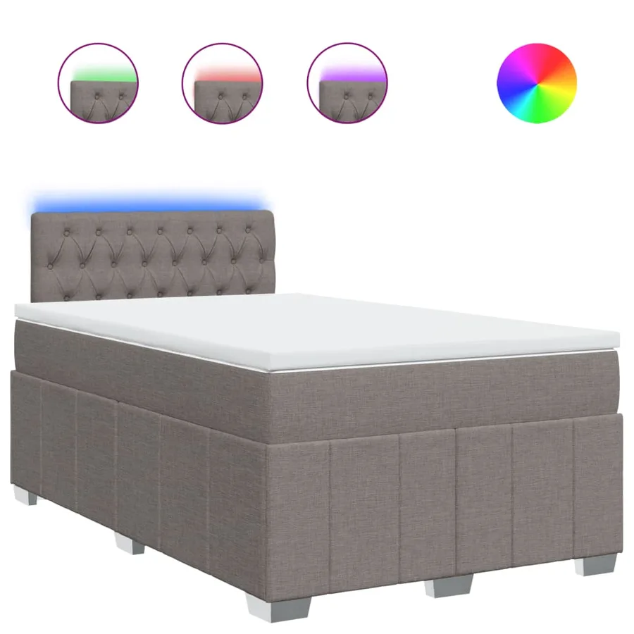 Sommier à lattes de lit avec matelas Taupe 120x200 cm Tissu - 2