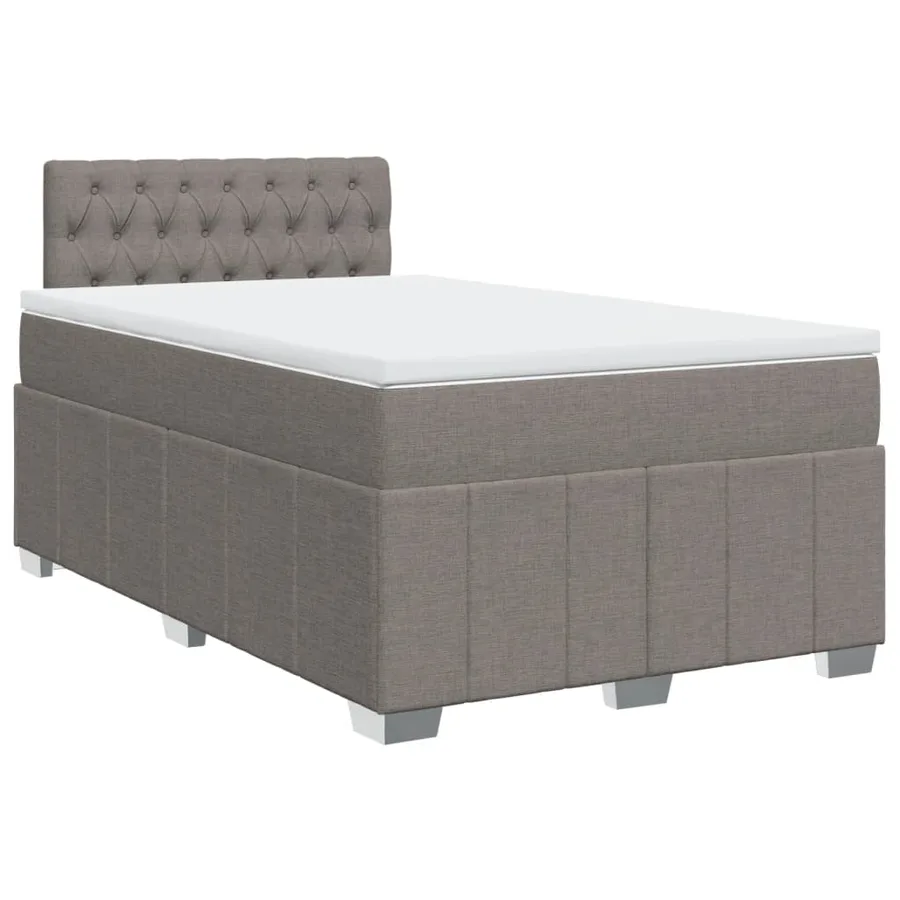 Sommier à lattes de lit avec matelas Taupe 120x200 cm Tissu - 3