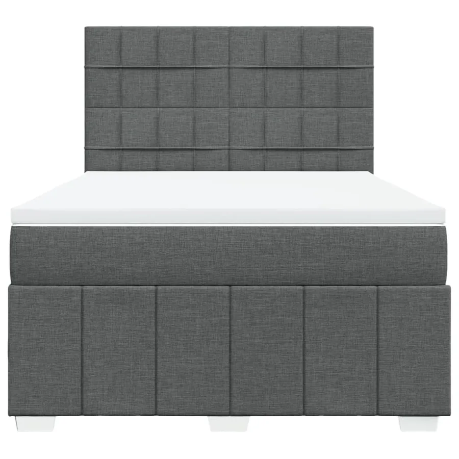 Sommier à lattes de lit avec matelas Gris foncé 140x190cm Tissu - 6
