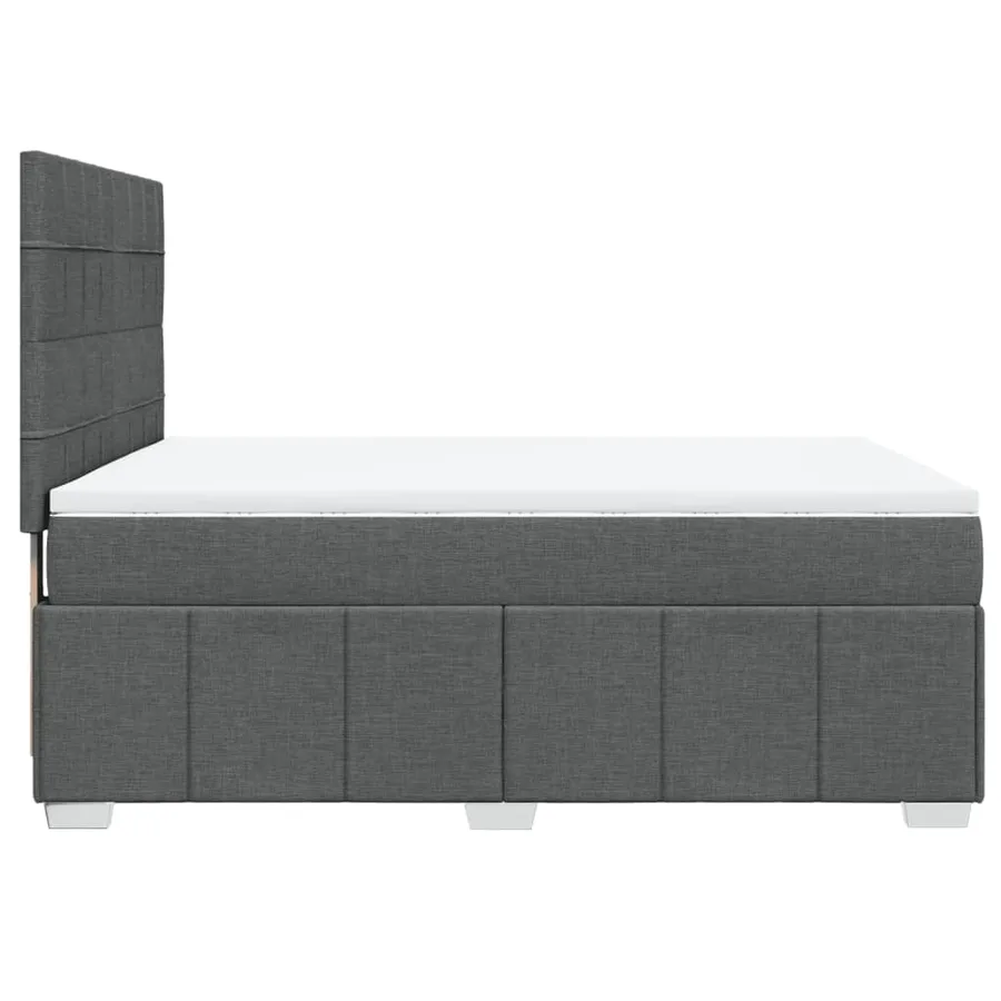 Sommier à lattes de lit avec matelas Gris foncé 140x190cm Tissu - 7