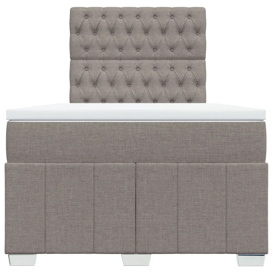 Sommier à lattes de lit avec matelas Taupe 120x200 cm Tissu - 4