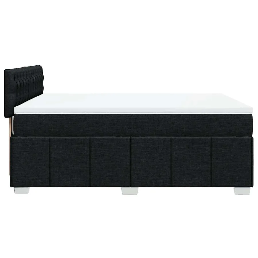 Sommier à lattes de lit avec matelas Noir 140x200 cm Tissu - 5