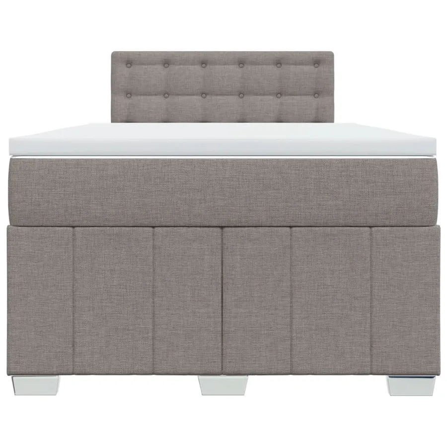 Sommier à lattes de lit avec matelas Taupe 120x200 cm Tissu - 4