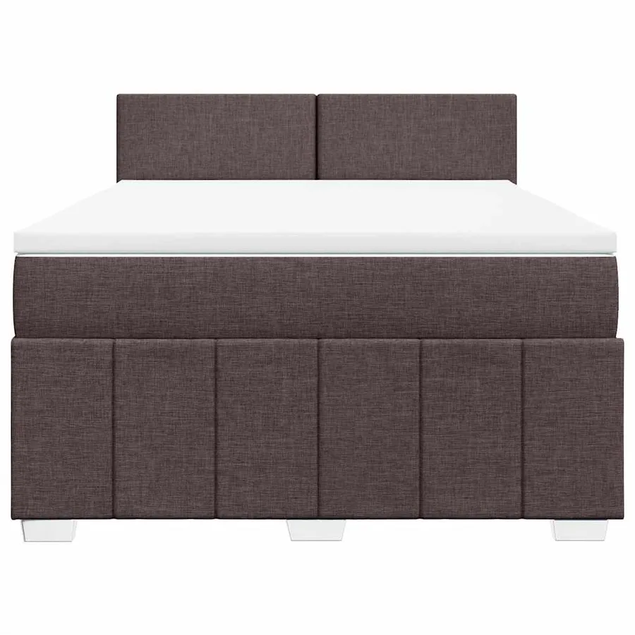 Sommier à lattes de lit avec matelas Marron foncé 140x190 cm - 6