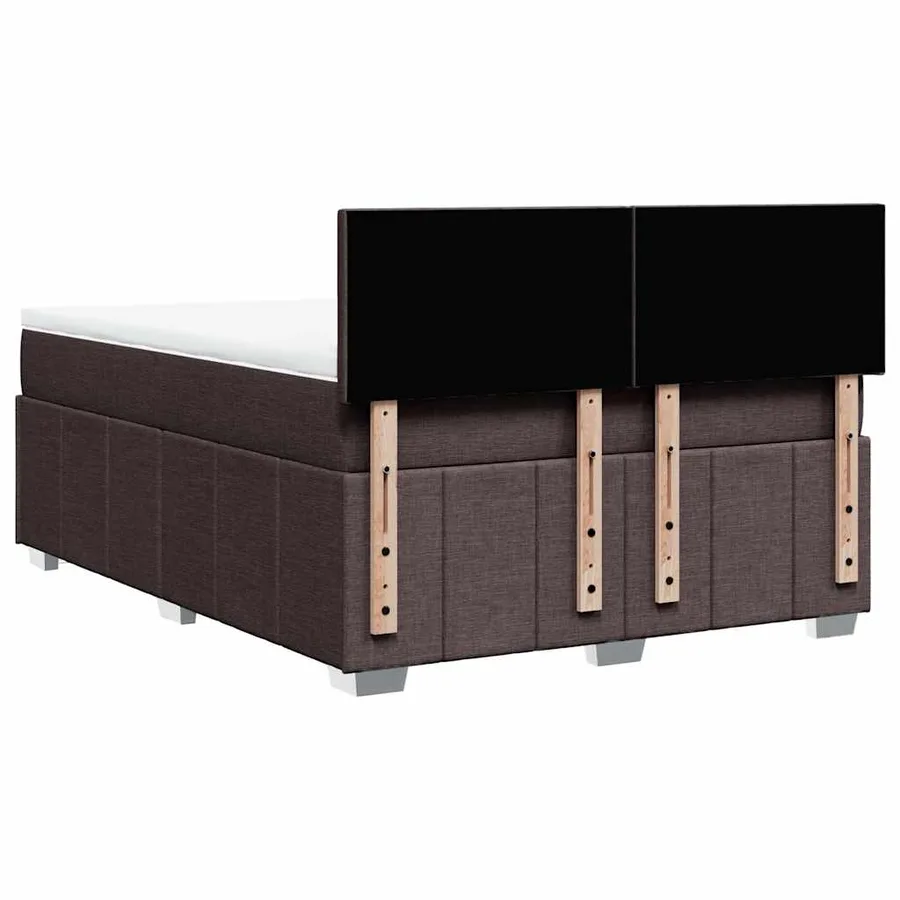 Sommier à lattes de lit avec matelas Marron foncé 140x190 cm - 8