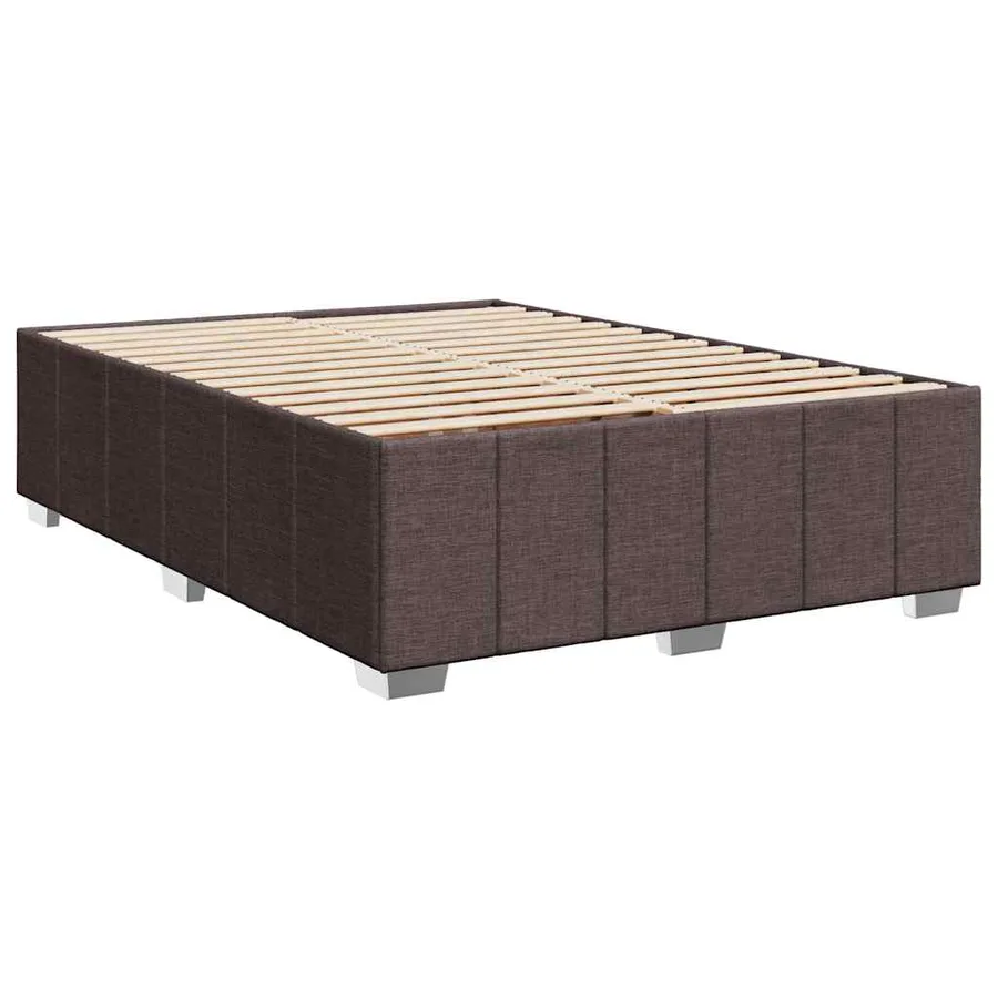Sommier à lattes de lit avec matelas Marron foncé 140x190 cm - 9