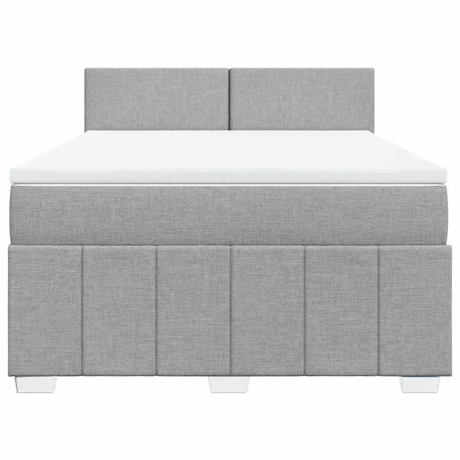 Sommier à lattes de lit avec matelas Gris clair 140x200cm Tissu - 6