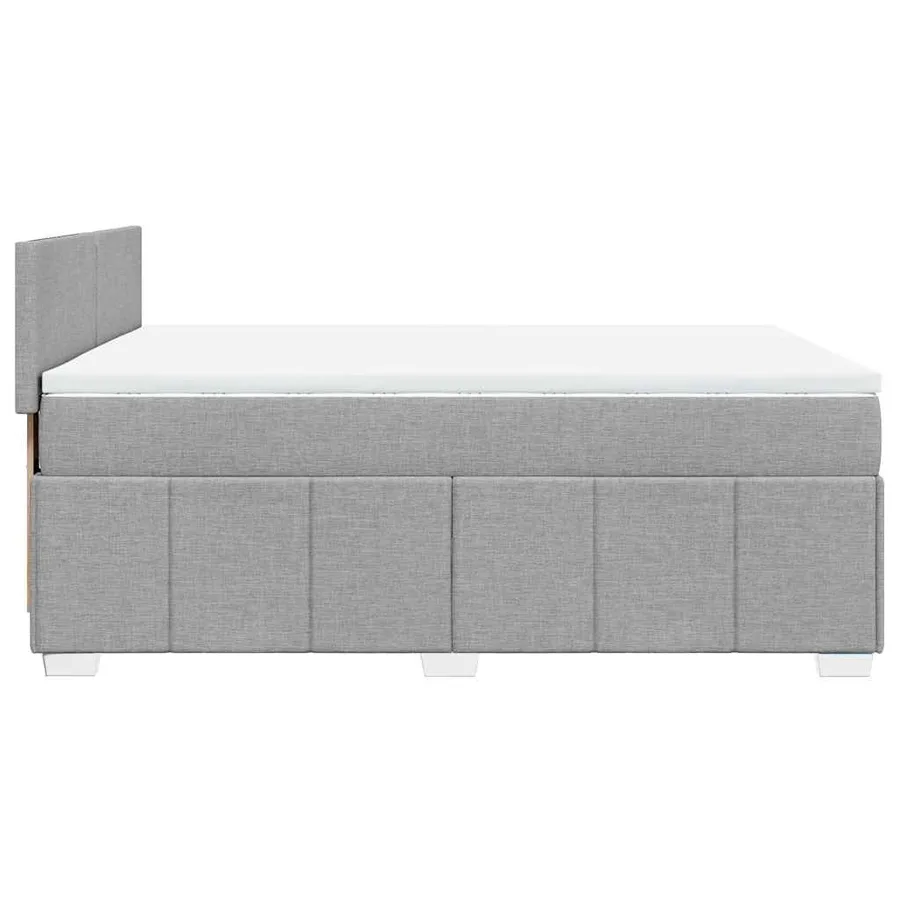 Sommier à lattes de lit avec matelas Gris clair 140x200cm Tissu - 7