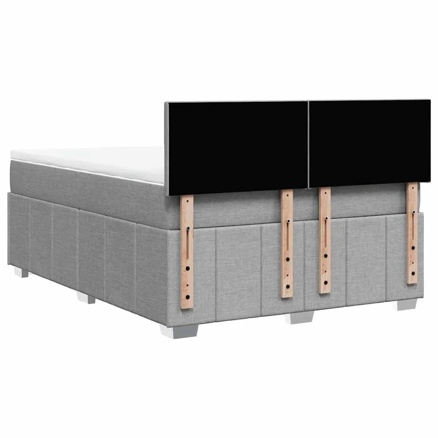 Sommier à lattes de lit avec matelas Gris clair 140x200cm Tissu - 8