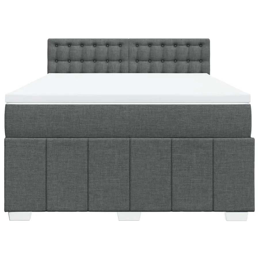 Sommier à lattes de lit avec matelas Gris foncé 140x190cm Tissu - 6