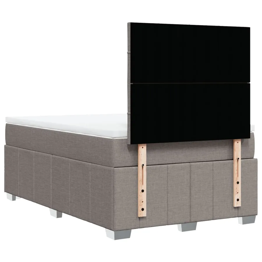Sommier à lattes de lit avec matelas Taupe 120x200 cm Tissu - 8