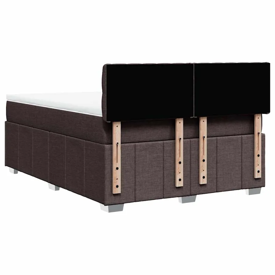 Sommier à lattes de lit avec matelas Marron foncé 140x190 cm - 8